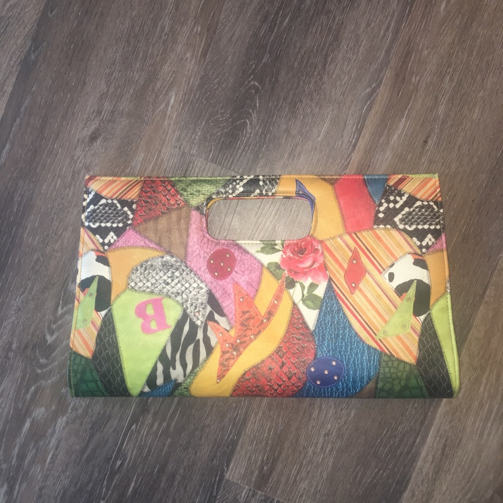 Multi Colored Patchwork Clutch - image 2